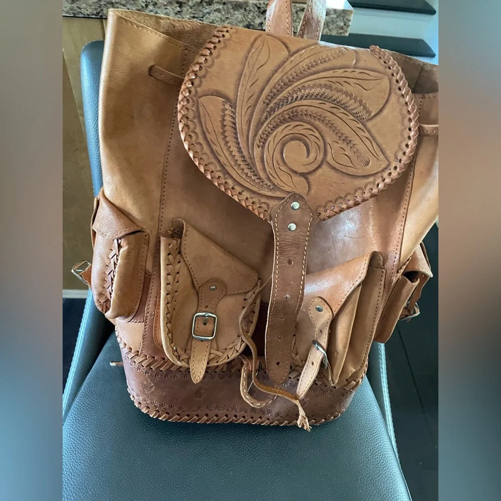 Handcrafted Leather Backpack - Picture 1 of 7